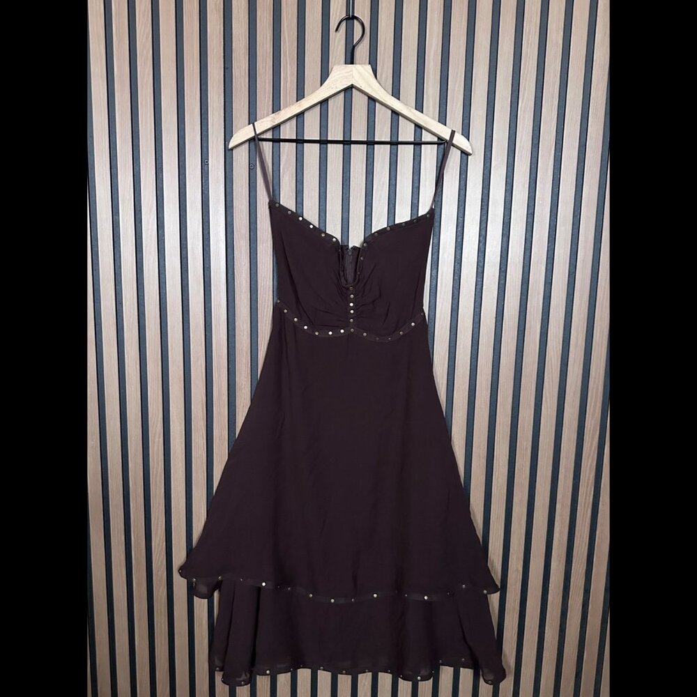 New Olga Kapustina Dress 4 / S Womens Brown Chocolate Corset Strapless 100% Silk